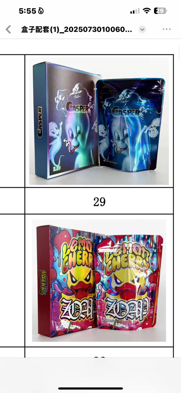 MYLAR BAGS / BOXES